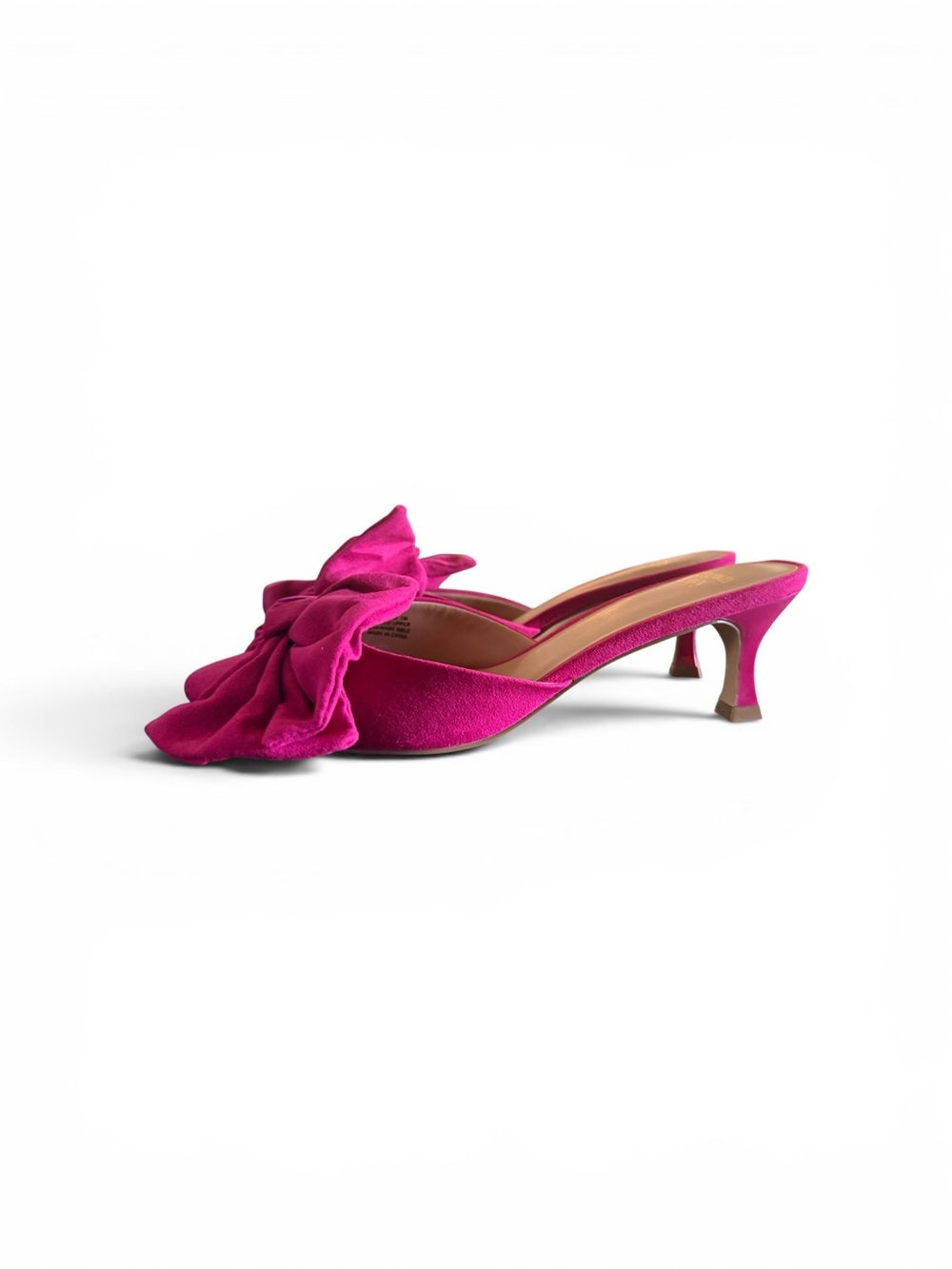 Crown & Ivy Fuchsia Bow Kitten-Heel Mule